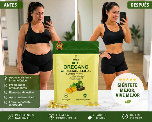 OREGANO OIL + BLACK SEED OIL 6000 MG (90 SOFGEL)