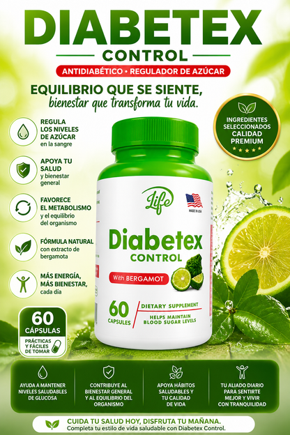DIABETEX X 60 CAPSULAS (ANTIDIABÉTICO . REGULADOR DE AZUCAR)