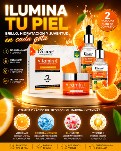 SET DE VITAMINA C PARA BLANQUEAR EL CUIDADO DE LA PIEL